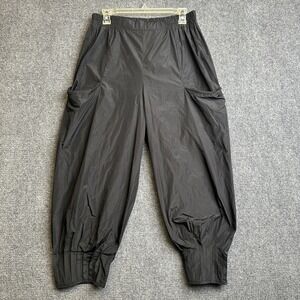 LUUKAA Parachute Harem Pants Womens‎ Size 10 Black Lagenlook Avant Garde Pleated